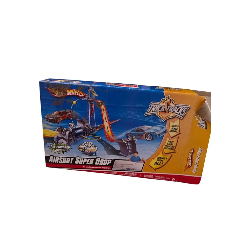 Hot Wheels Trick Tracks Airshot Super Drop Track Set w Box Untested No Car As Is
